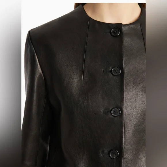 Khaite Jameson Leather Jacket, 4, Black - Picture 13 of 17
